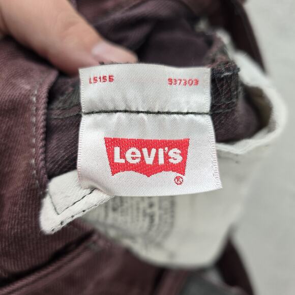 Levis 501xx Jeans Mens 42x32 (Actual 40x29) Maroon Denim Straight Leg Grunge - Picture 7 of 15